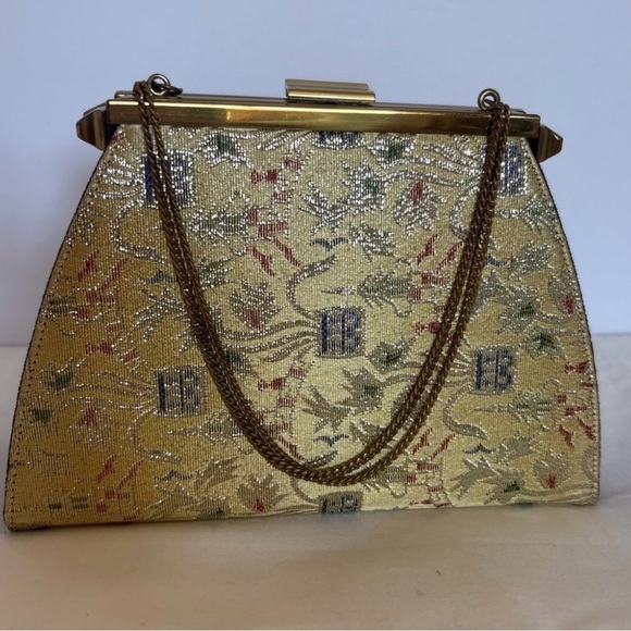 Edwards Handbags - Rare Vintage 1950s Edwards Bag, Convertible Gold and Black Evening Purse